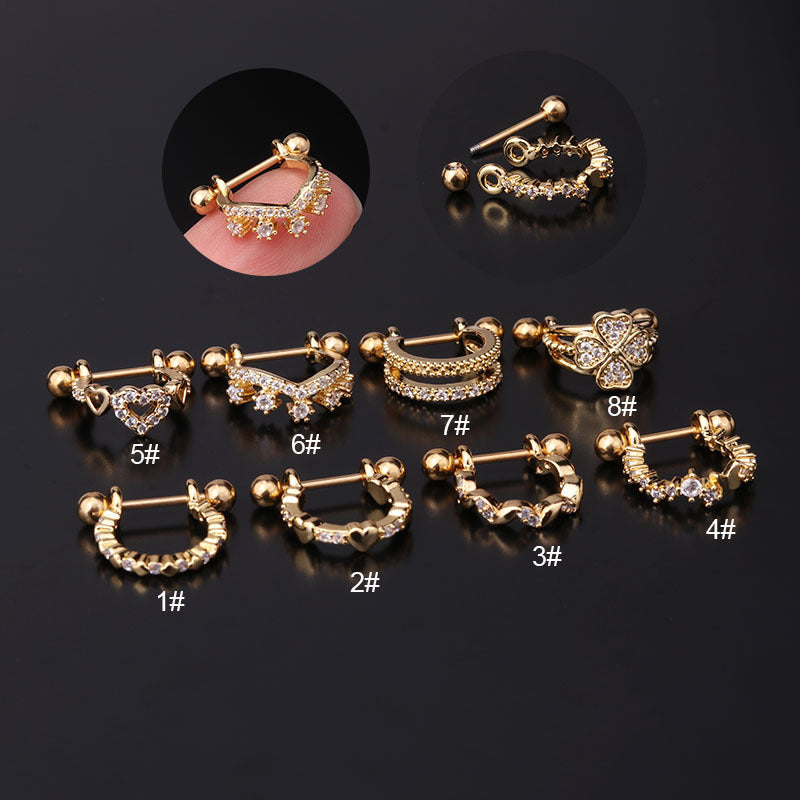 Fashion Geometric Stainless Steel Barbell Stud Earrings