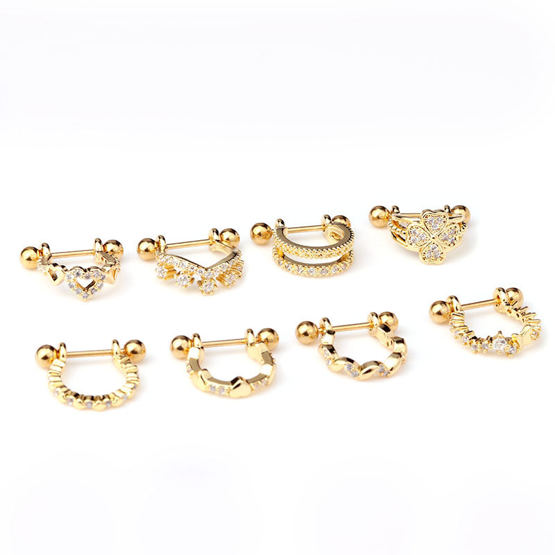 Fashion Geometric Stainless Steel Barbell Stud Earrings