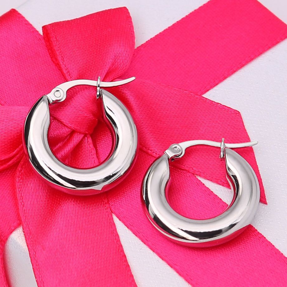 Geometric Stainless Steel Gold Plated Hoop Earrings