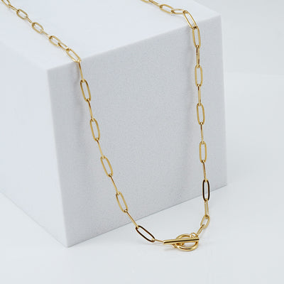 Geometric Gold Plated Stainless Steel Clavicle Chain Necklace