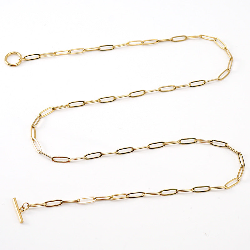 Geometric Gold Plated Stainless Steel Clavicle Chain Necklace