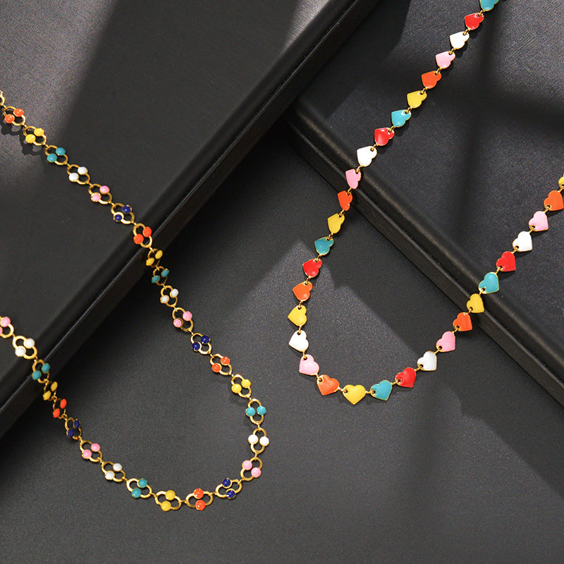 Geometric Heart Pendant Stainless Steel Necklace for Women