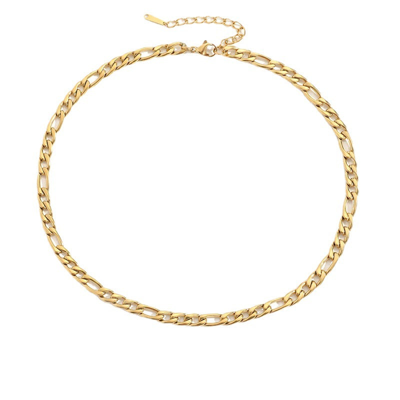 Fashion Geometric Figaro Stainless Steel Plated Layered Necklace