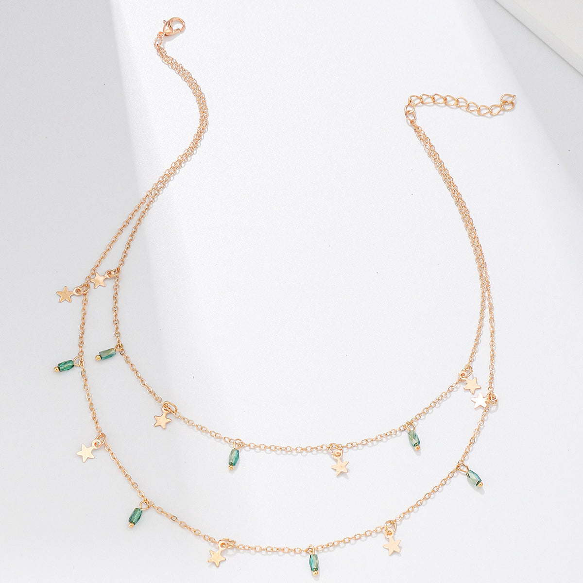 Geometric Star Alloy Layered Necklace Fashion Statement Jewelry