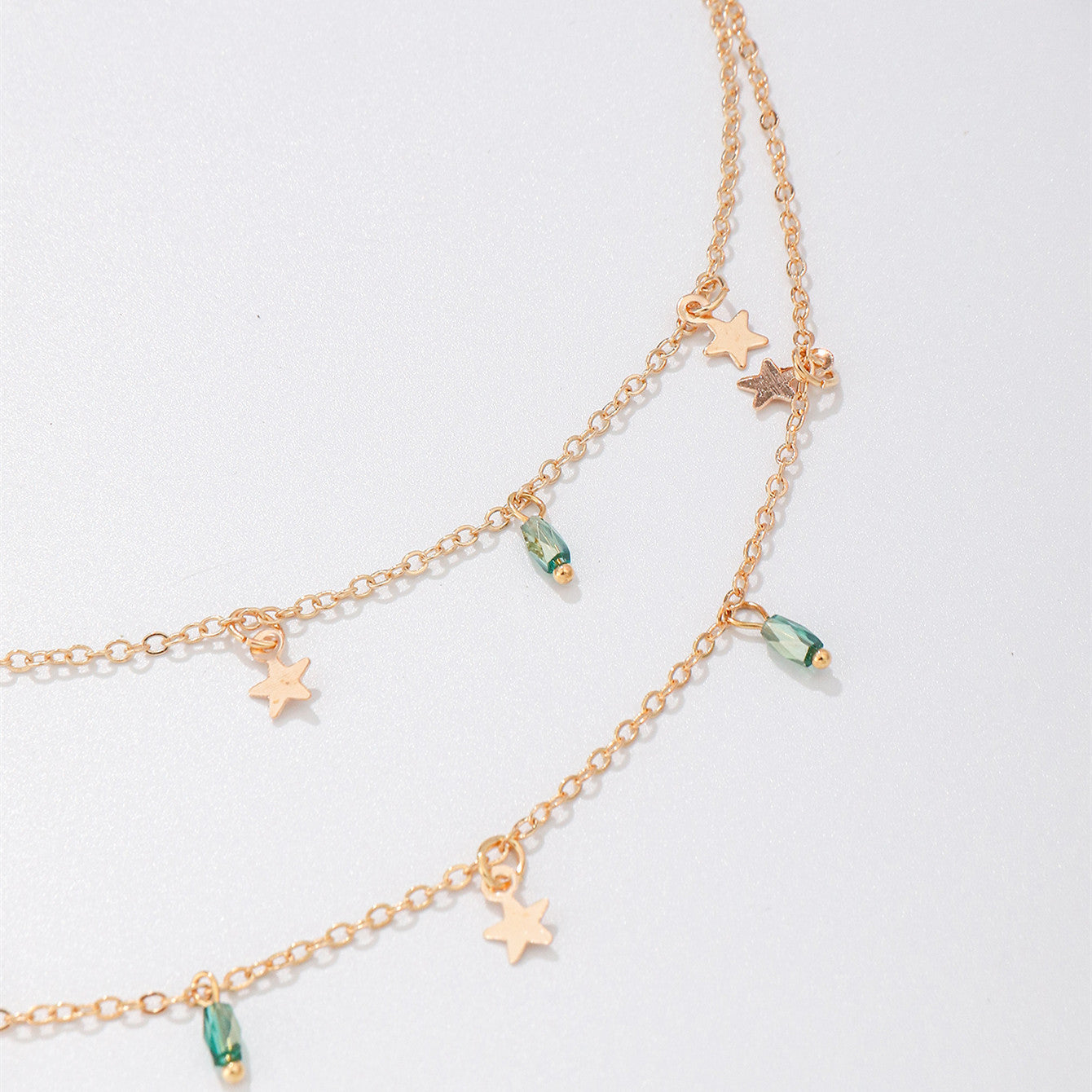 Geometric Star Alloy Layered Necklace Fashion Statement Jewelry