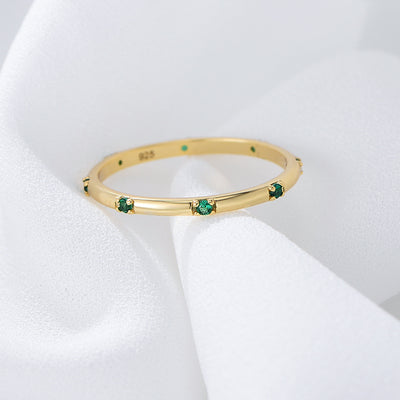 Fashion Geometric Sterling Silver Zircon Inlay Ring for Women