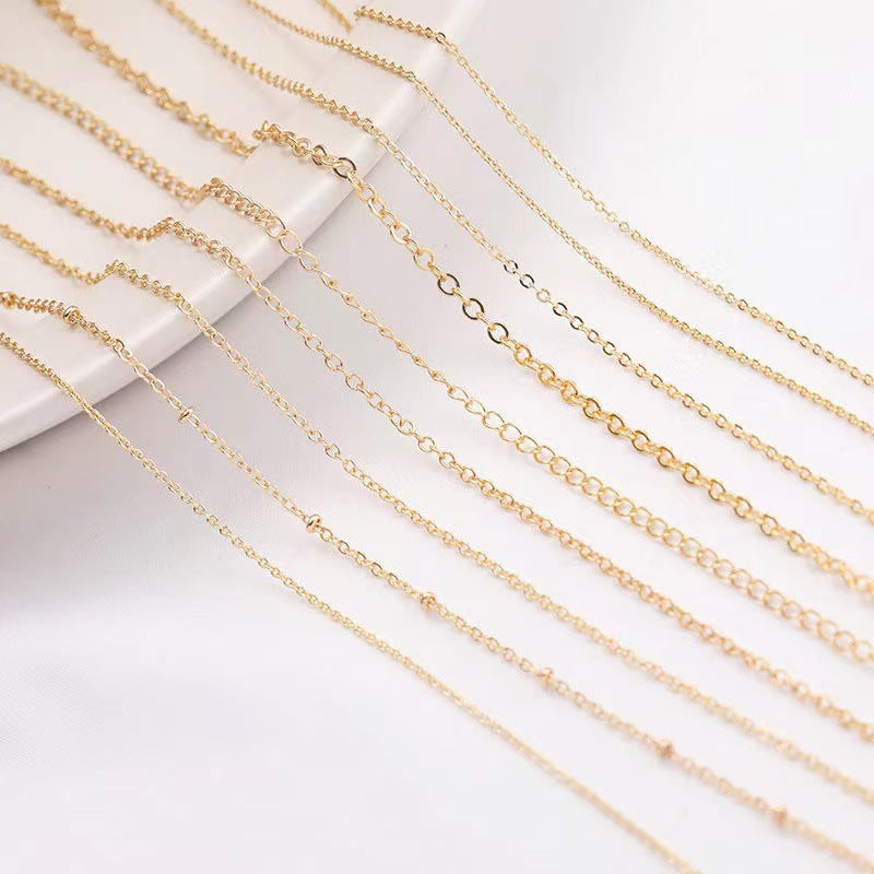Fashion Geometric Titanium Steel Cross Chain Necklace - 18K Gold Plated