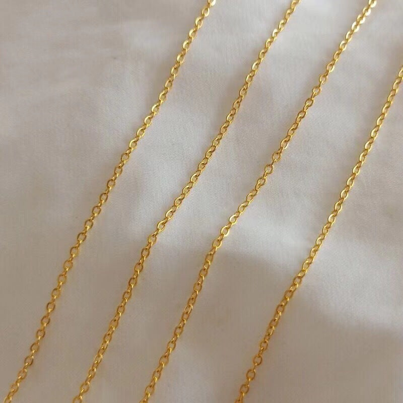 Fashion Geometric Titanium Steel Cross Chain Necklace - 18K Gold Plated