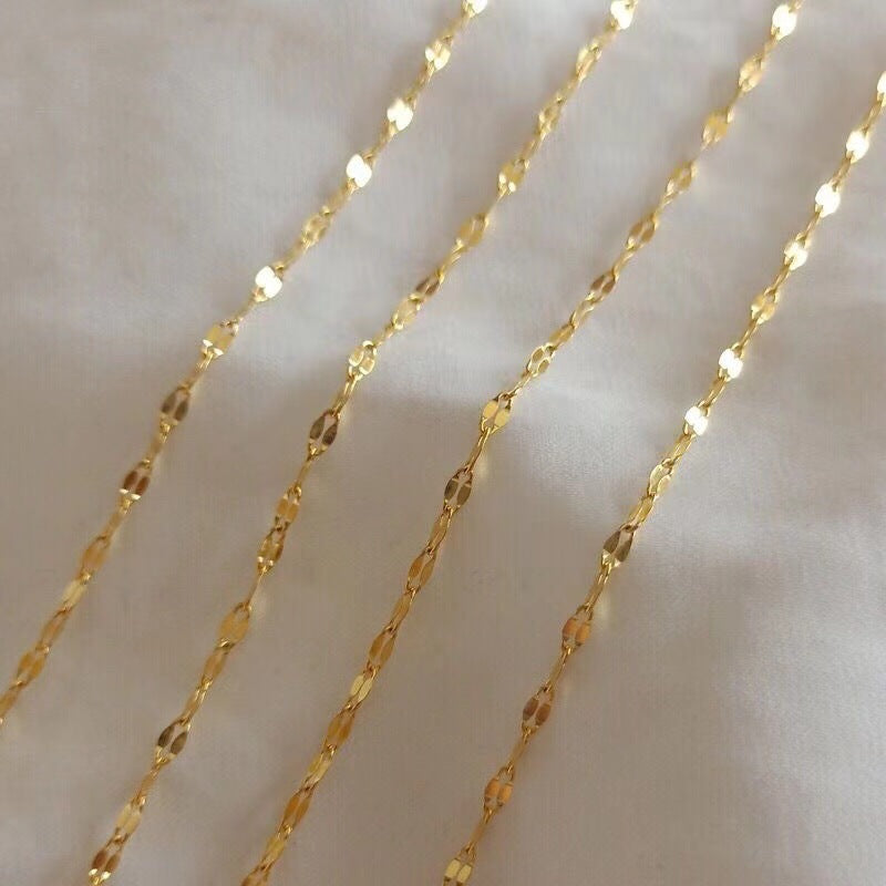 Fashion Geometric Titanium Steel Cross Chain Necklace - 18K Gold Plated