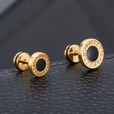 Geometric Titanium Steel Plated Unisex Stud Earrings