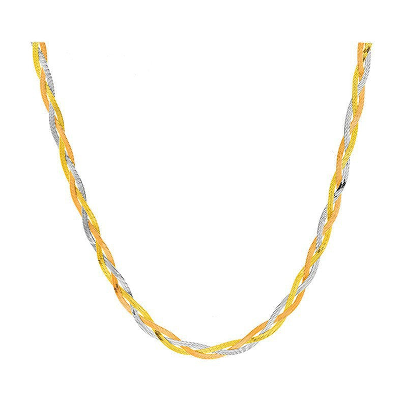 Fashion Geometric Multi-Layer Snake Chain Titanium Steel Necklace