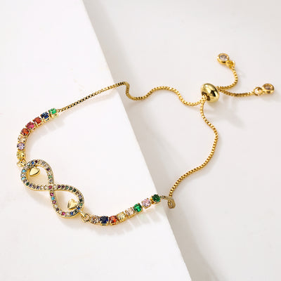 Hand of Fatima Gold Plated Zircon Geometric Bracelet for Women