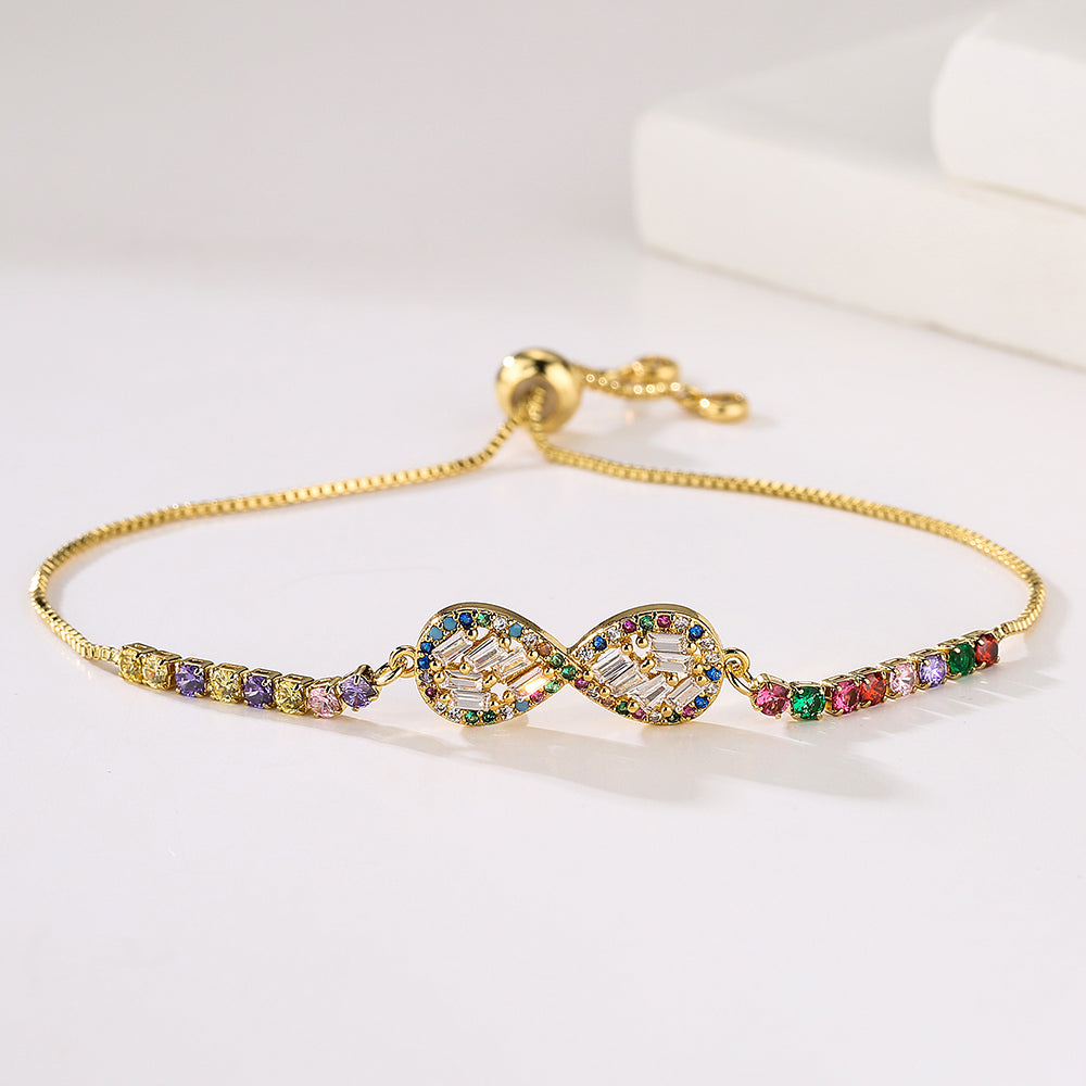 Hand of Fatima Gold Plated Zircon Geometric Bracelet for Women
