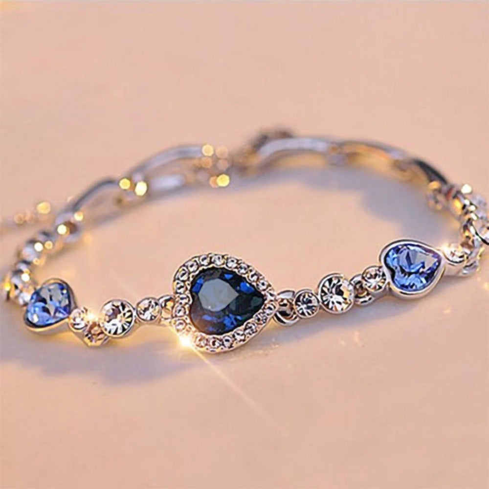 Fashion Heart Shape Crystal Gemstone Bracelet