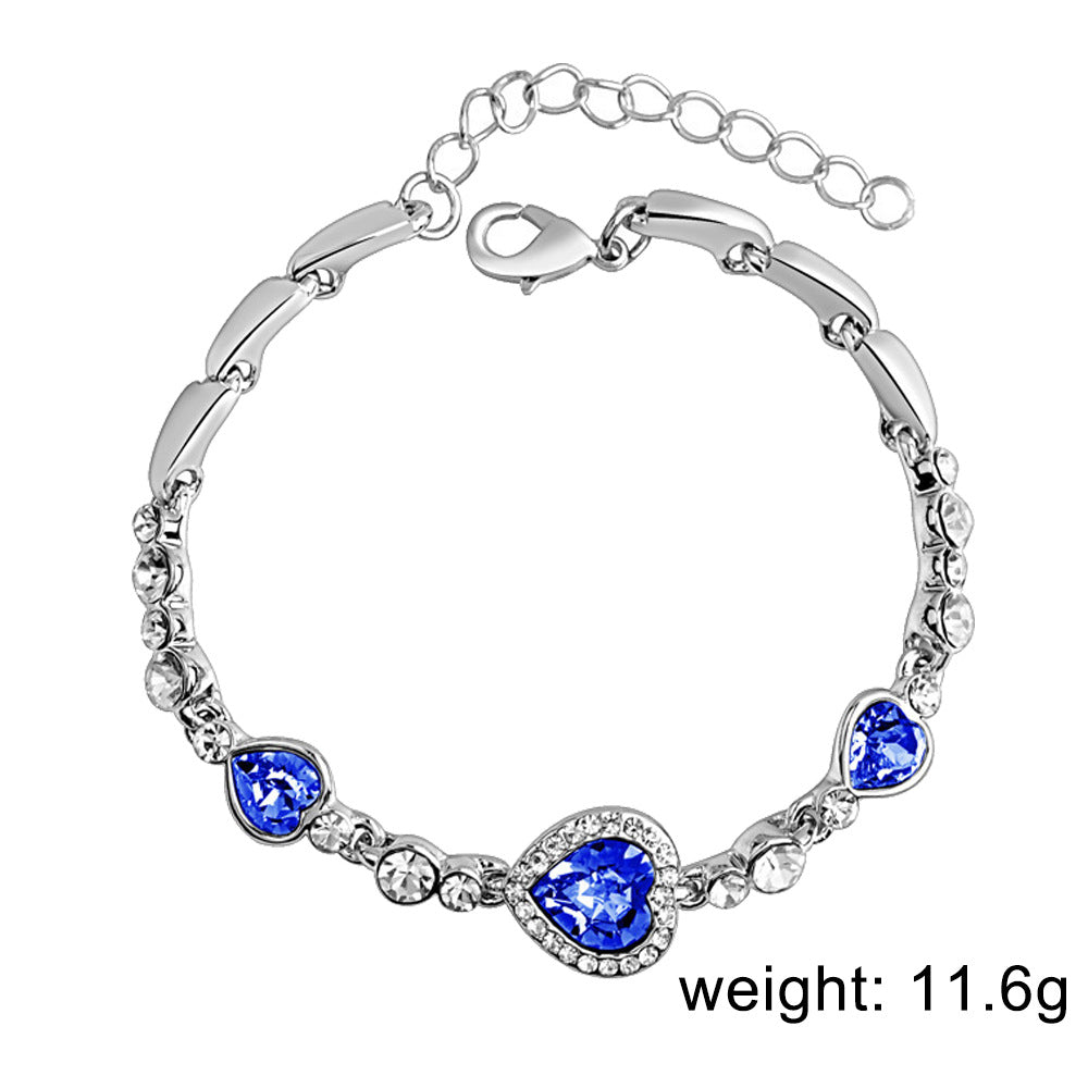 Fashion Heart Shape Crystal Gemstone Bracelet