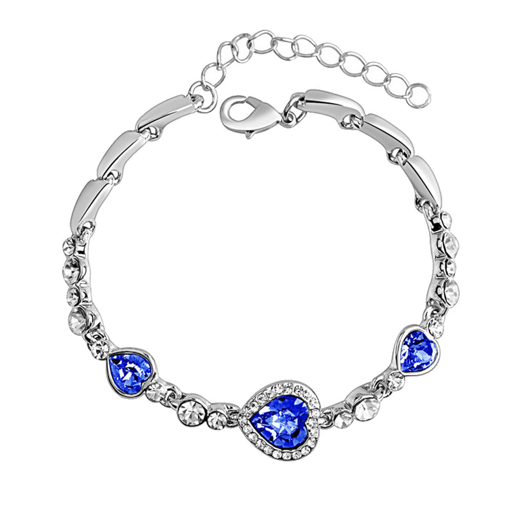 Fashion Heart Shape Crystal Gemstone Bracelet