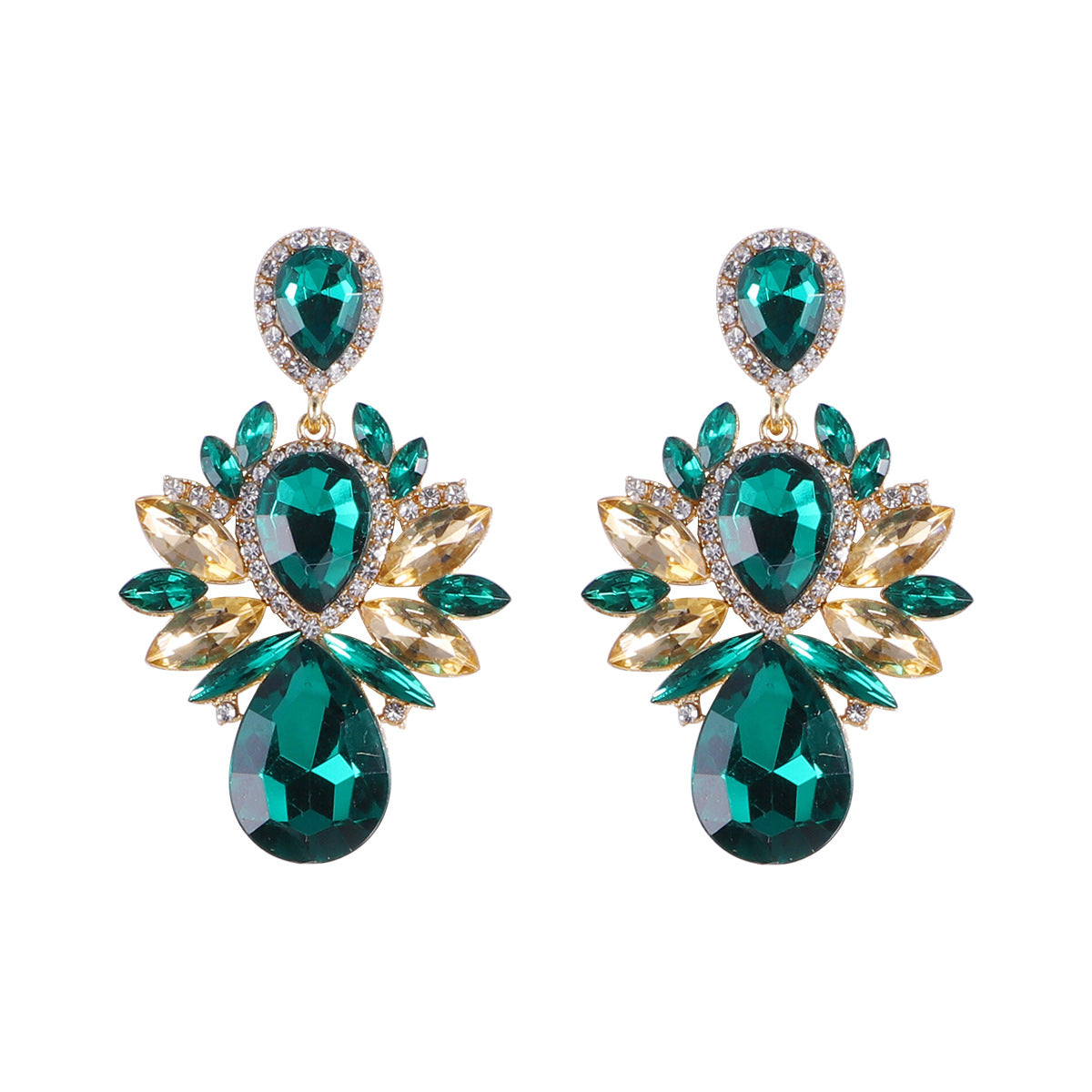 Fashion Heart Shaped Alloy Rhinestone Drop Earrings