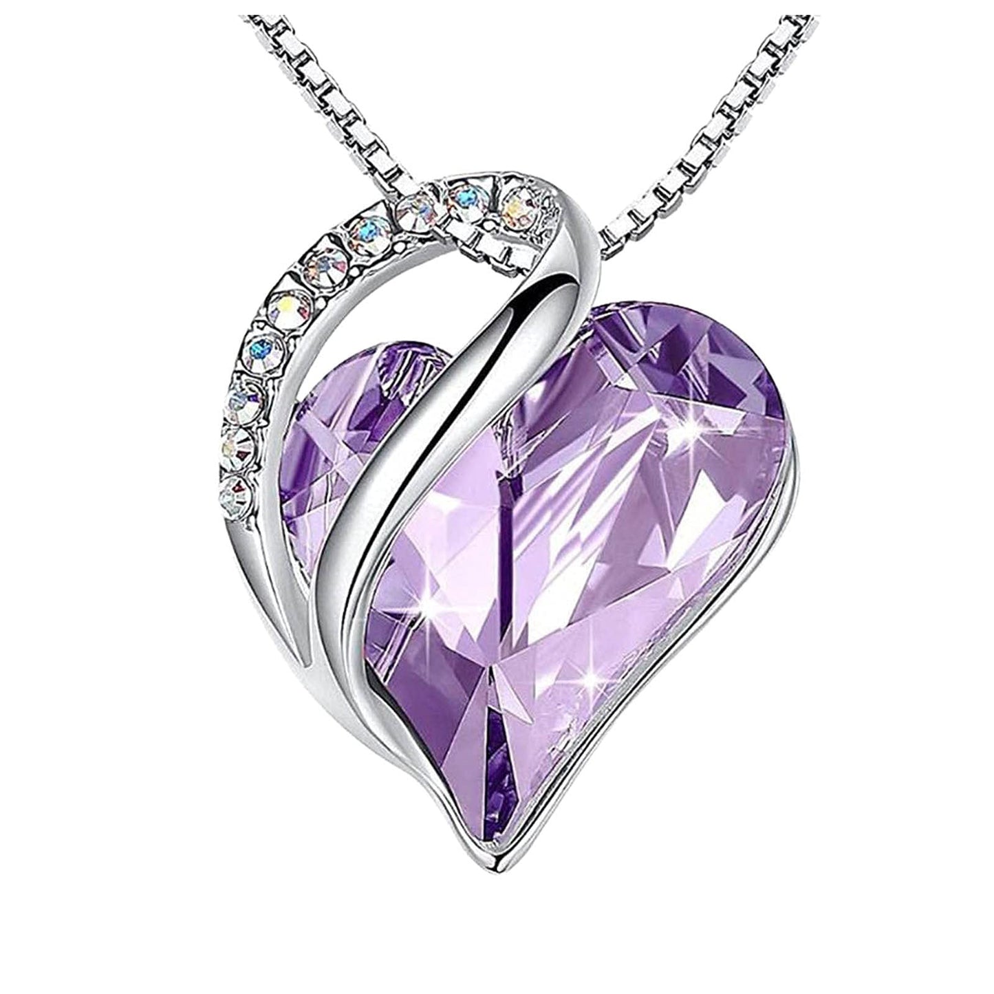 Heart Shape Crystal Birthstone Pendant Necklace