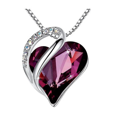 Heart Shape Crystal Birthstone Pendant Necklace