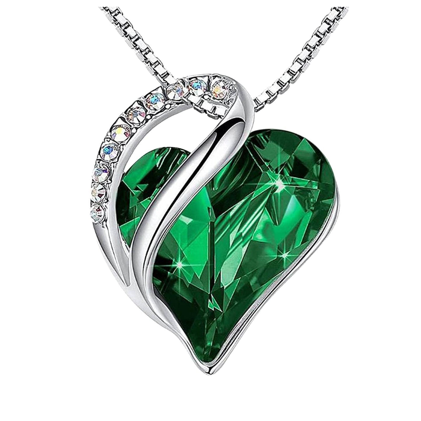Heart Shape Crystal Birthstone Pendant Necklace