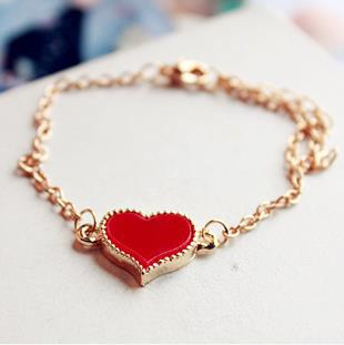 Fashion Heart Clover Alloy Plated Women's Bracelet