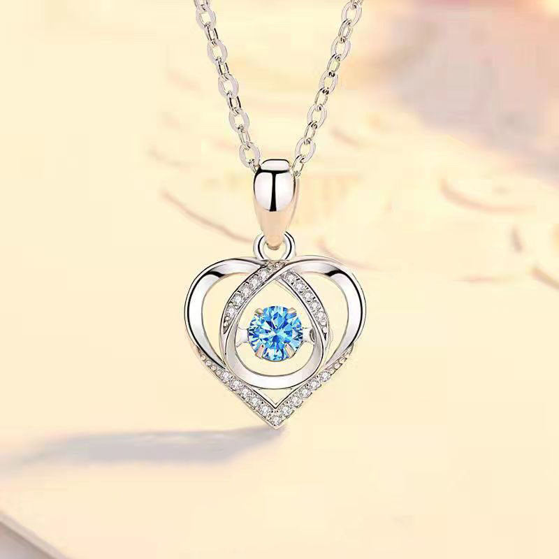 Fashion Heart Shape Zircon Pendant Necklace for Women - Elegant Gift for Her