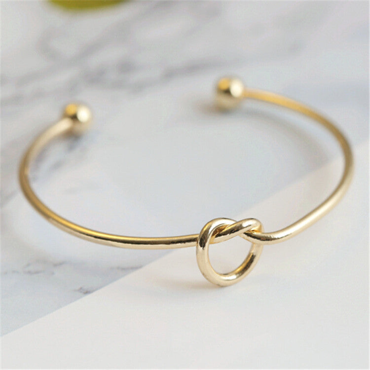 Fashion Heart Bow Knot Open Cuff Metal Women's Bangle Bracelet