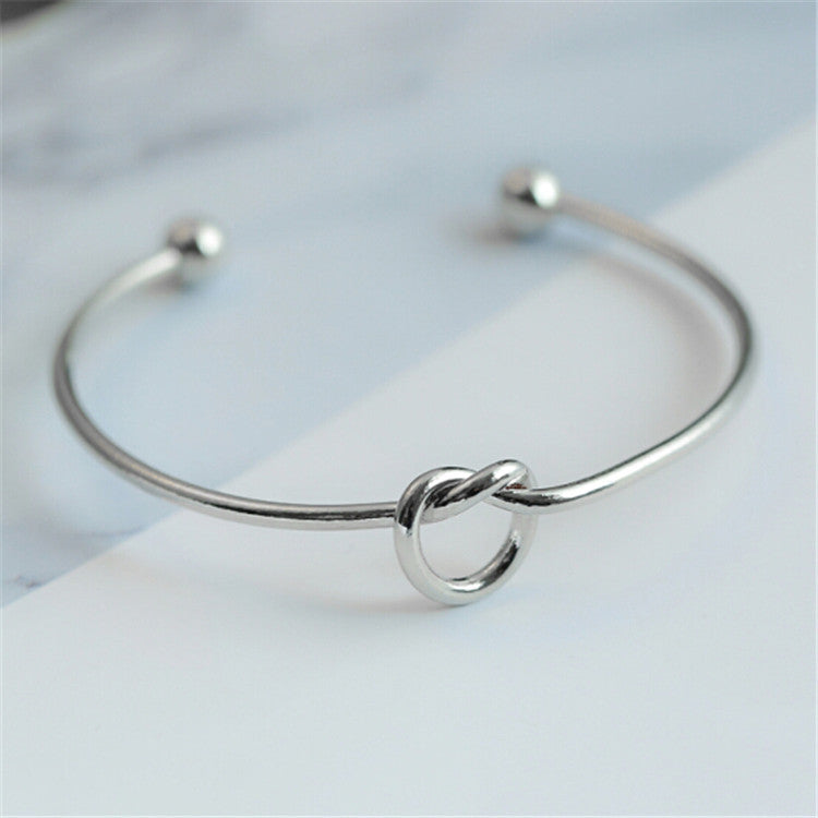 Fashion Heart Bow Knot Open Cuff Metal Women's Bangle Bracelet