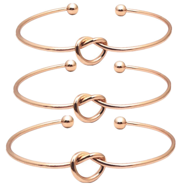 Fashion Heart Bow Knot Open Cuff Metal Women's Bangle Bracelet