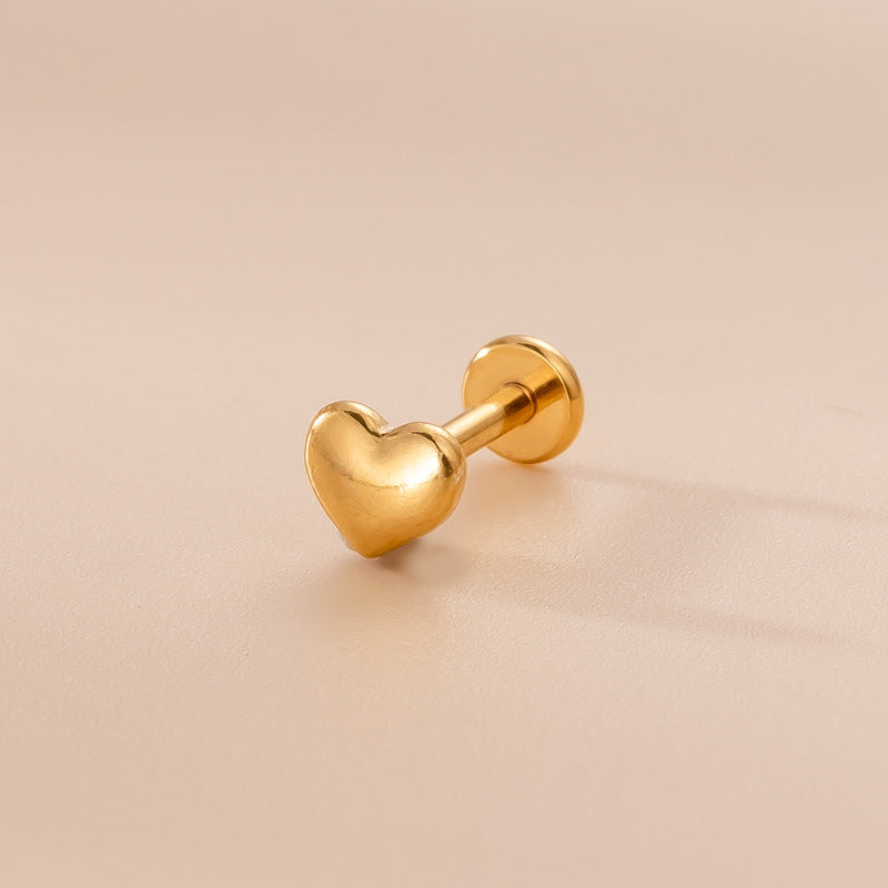 Heart Shape Snake Metal Plating Stainless Steel Labret Piercing Jewelry