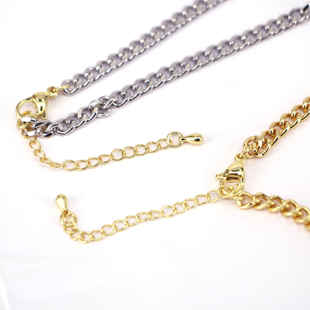 Fashion Heart Zircon Pendant Thick Chain Necklace for Women