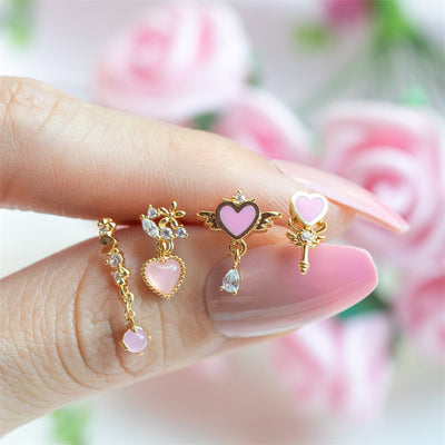 Fashion Fruit Zirconia Copper Earrings - 18k Gold Plated Studs for Women