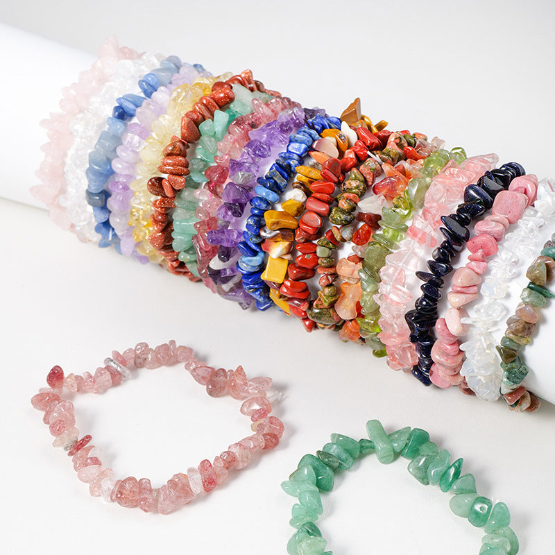 Irregular Crystal Beaded Natural Stone Energy Bracelet