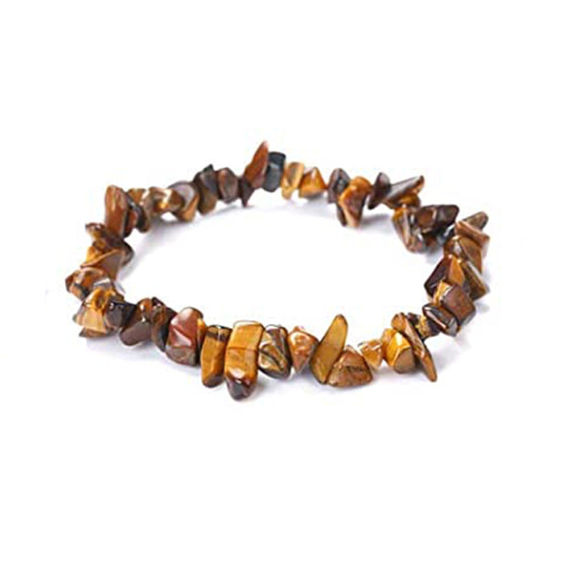 Irregular Natural Stone Crystal Beaded Bracelet with Lobster Clasp