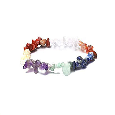 Irregular Natural Stone Crystal Beaded Bracelet with Lobster Clasp