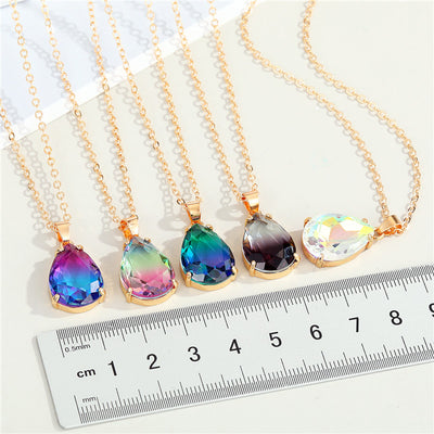 Irregular Geometric Water Drop Resin Pendant Necklace