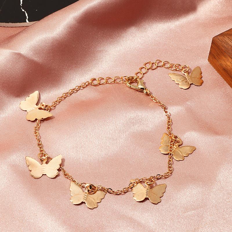 Fashion Jewelry Single Layer Butterfly Pendant Bracelet
