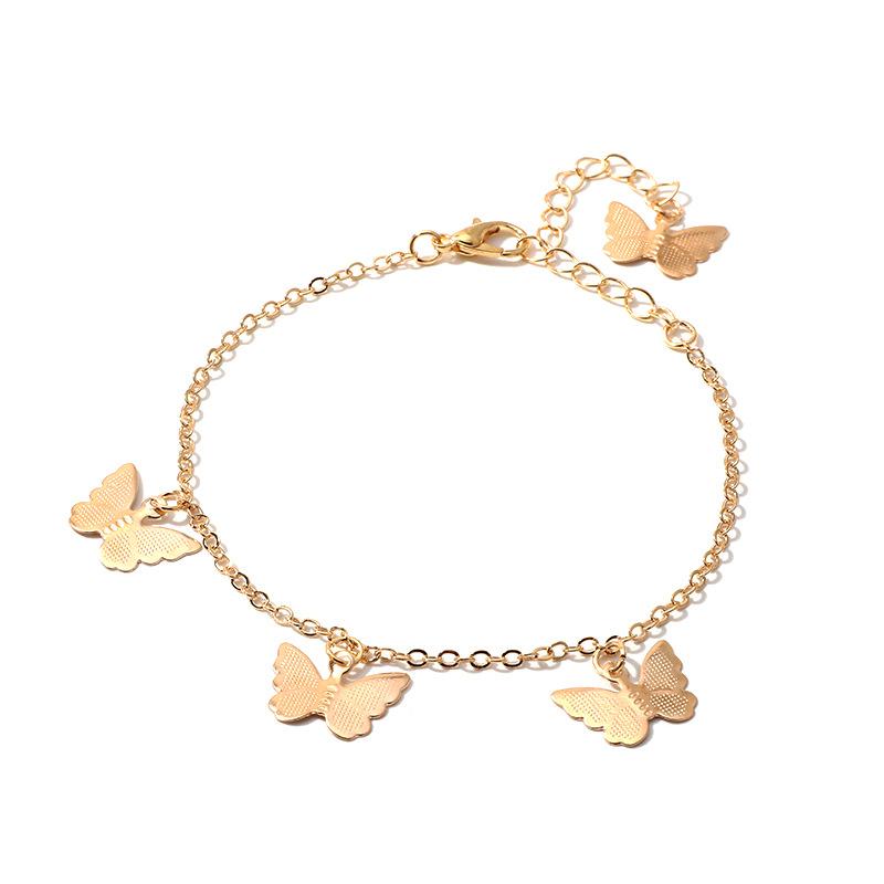 Fashion Jewelry Single Layer Butterfly Pendant Bracelet