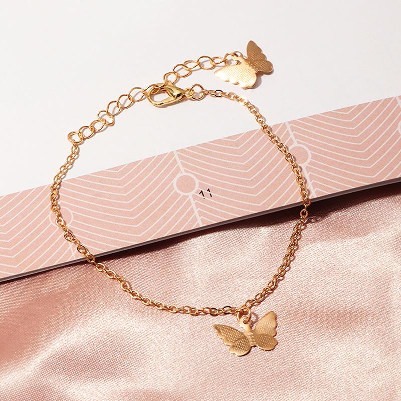 Fashion Jewelry Single Layer Butterfly Pendant Bracelet
