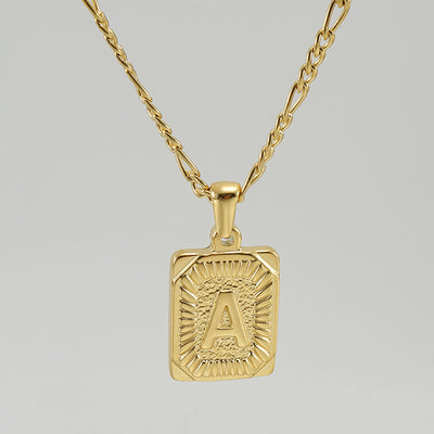 Gold Plated Titanium Steel Letter Pendant Necklace for Men