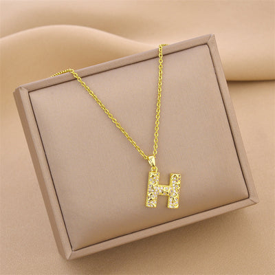 Fashion Heart Shape Titanium Steel Enamel Pearl Rhinestone Necklace with Chinese Gourd Pendant