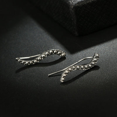 Fashion Geometric Circle Wave Curve Alloy Stud Earrings