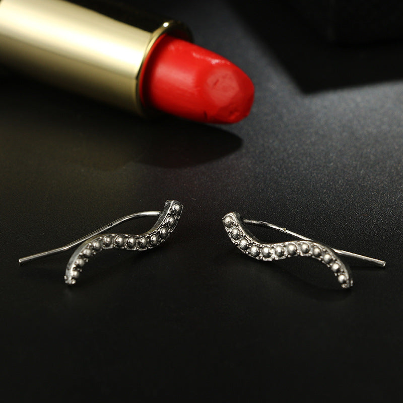 Fashion Geometric Circle Wave Curve Alloy Stud Earrings