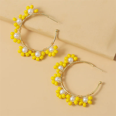 Bohemian Handmade Colorful Flower Geometric Beaded Earrings Jewelry