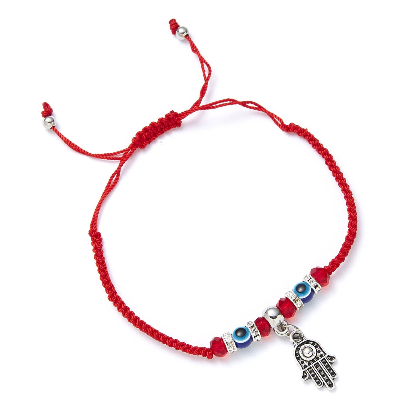 Fashion Butterfly Turtle Owl Palm Blue Eye Evil Adjustable Braided Alloy Bracelet