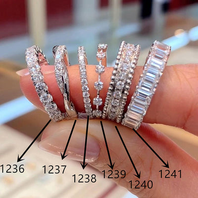 Elegant Zircon Platinum Plated Copper Ring for Women