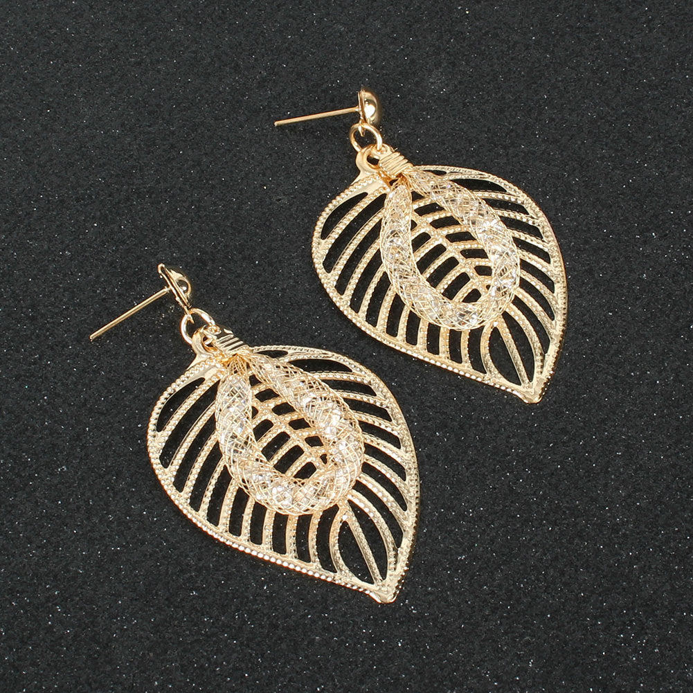 Minimalist Statement Leaf Drop Earrings for Women