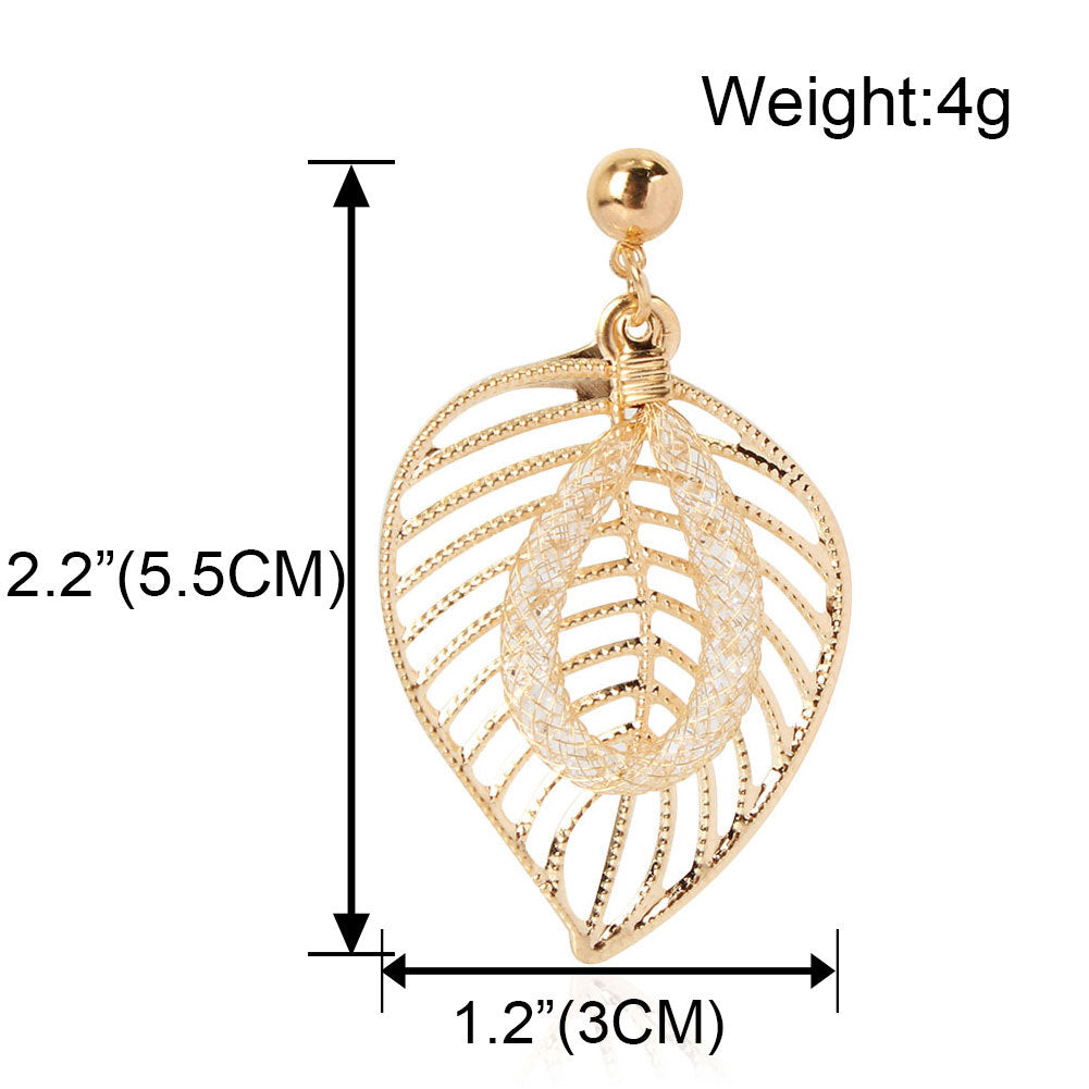 Minimalist Statement Leaf Drop Earrings for Women