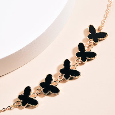 Fashion Elegant Butterfly and Clover Charm Bracelet