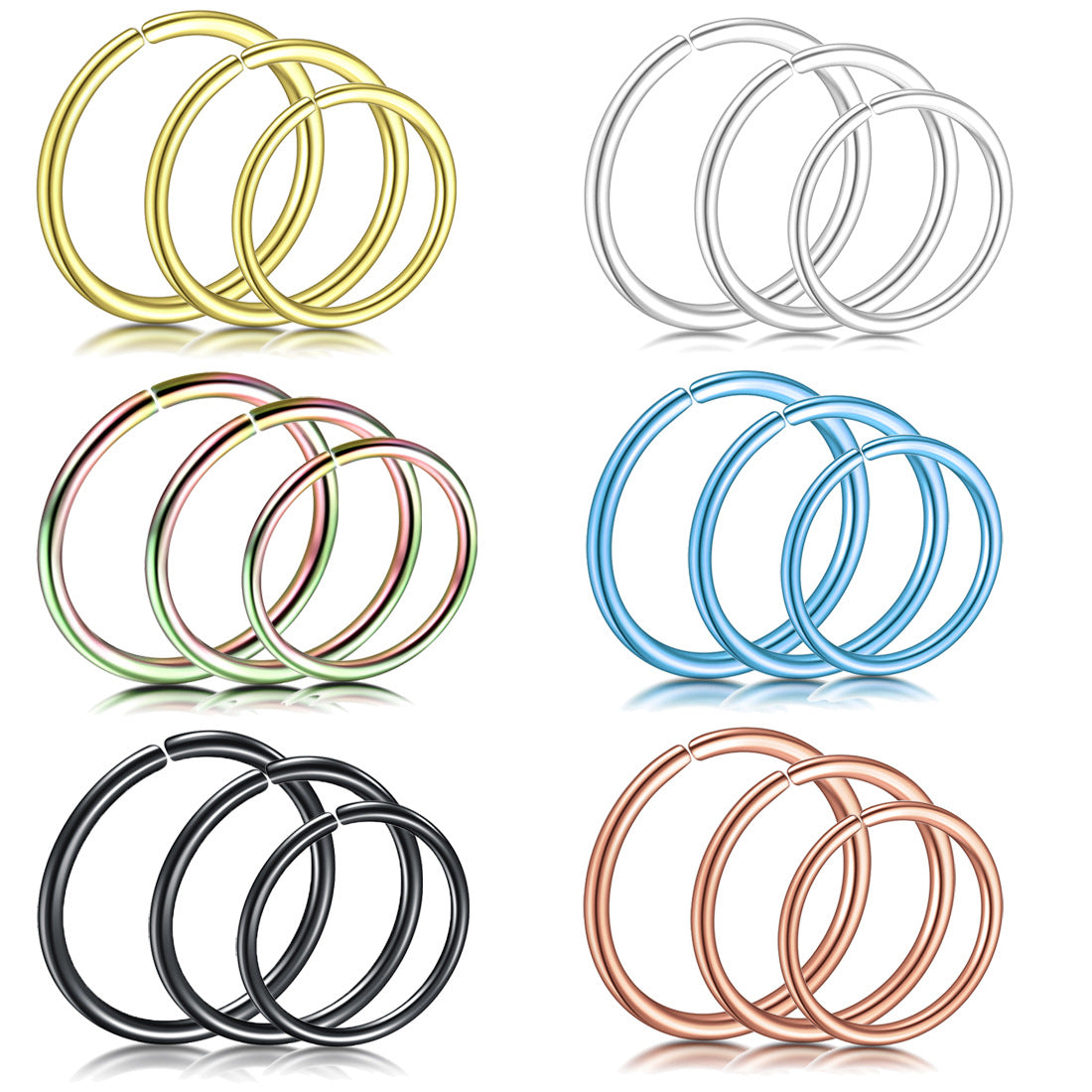 Fashion Stainless Steel Multi-Functional Nose and Ear Hoop Ring